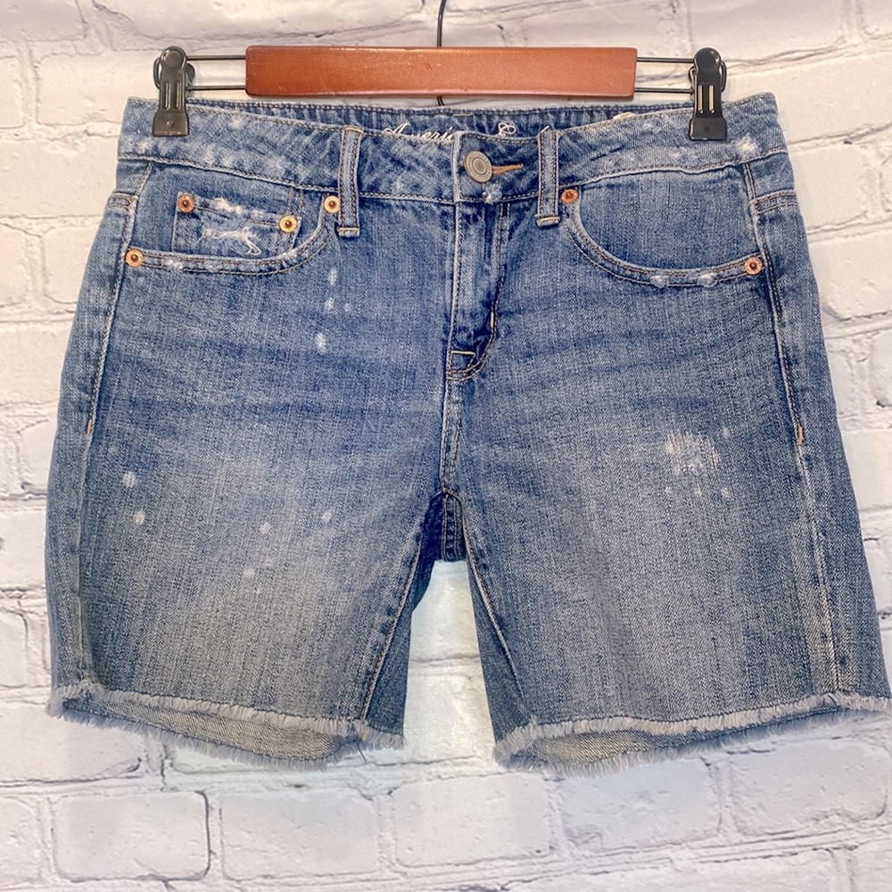 American Eagle Outfitters Cut-Off Distressed Blue Jean Shorts Size 0